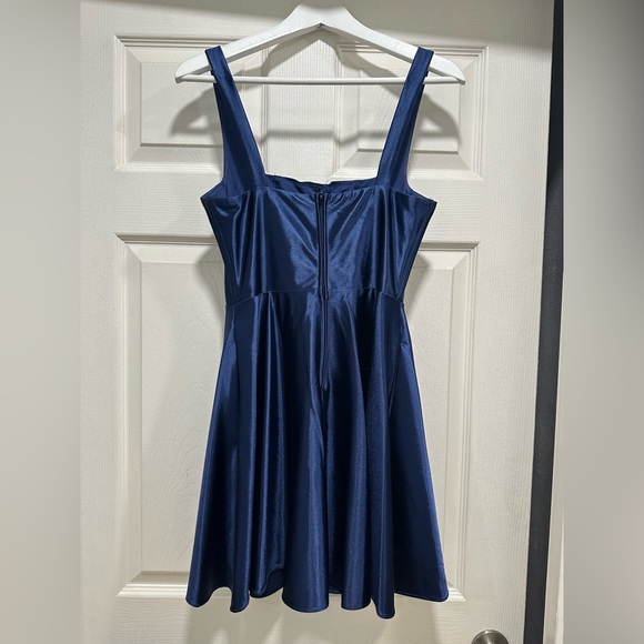 Satin royal blue formal corset dress - Picture 2 of 2